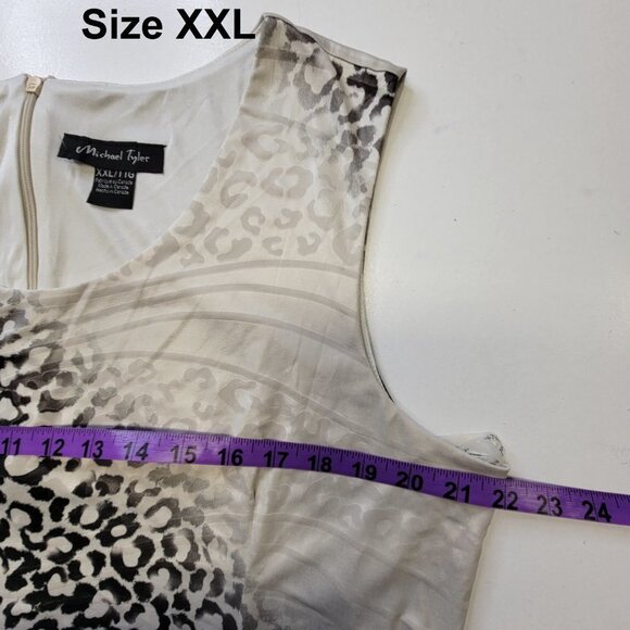 Animal Print Black Grey White Sleeveless Dress Various Sizes L XL XXL - NWOT - Picture 14 of 16